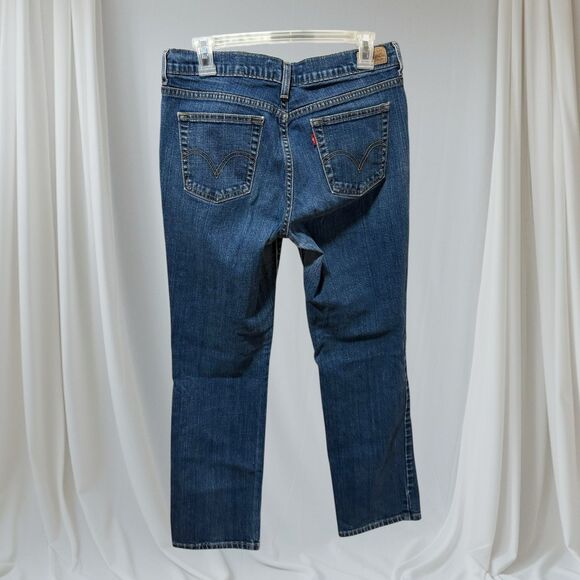 Levi's Women's 505 Straight Leg Dark Blue Denim Jeans Size 8 Short - Picture 5 of 10